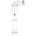 Valdeo Buitenwandlamp, 1 lichtpunt, wandlamp van verzinkt staal in zwart, transparant glas, E27-fitting, IP44