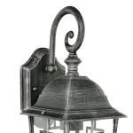 Maritime wandlamp buiten FRIESEN zwart-zilver aluminium glas lantaarn E27 H: 37 cm buitenlamp tuin balkon
