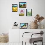 7 stuks zwarte fotolijsten DIN A4 set voor 21 x 29,7 cm foto's en afbeeldingen, collage om op te hangen, voor wand- of tafelstandaard