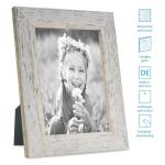 Fotolijst, 15 x 20 cm, hout, blauw, set van 2 echt houten lijsten, rustiek, strandhuis, Made in Germany, echt glas, om op te hangen en neer te zetten, extra accessoires - drijfhout
