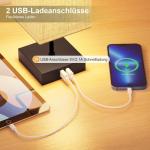Nachtkastlampjes, set van 2, bedlampje, touch-dimbaar, met 2 USB-snellaadpoorten, 3 kleurtemperaturen en traploze dimming, 2 E27-gloeilampen van 6 W voor slaapkamer, woonkamer, kan