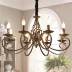 Rustieke Kroonluchter Frans Landelijk Vintage Kroonluchter Metaal Antiek Brons Hanglamp voor Eiland Keuken Boerderij Eetkamer Woonkamer 8 Licht Brons