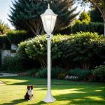 Rustieke wegverlichting met bewegingsmelder E27 hoogte 1,1 m IP44 vloerlamp wit buitenverlichting buitenlamp tuin terras