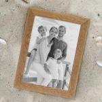 Fotolijsten in 2-delige set, beach-stijl, rustiek massief hout in verschillende kleuren, met glasplaat inclusief accessoires/fotolijst