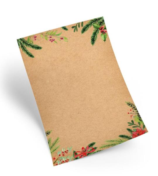 25 vellen briefpapier A4 Kerstmis voor kerstletters