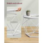 Salontafel rond, set van 2, woonkamertafel, bijzettafel, modern, afneembaar tafelblad, voor woonkamer, sneeuwwit-wolkenwit LET040W46