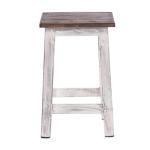 RUSTIC HOUTEN ZITKRUK MADERO | 48x30x30 cm (HxBxD), gerecycled hout | houten kruk | Kleur: 05 wit-naturel