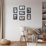 7 stuks fotolijstenset, 10 x 15 cm, voor 15 x 10 foto's, zwarte fotolijst, collage, wand- of tafelstandaard, cadeau voor vriend