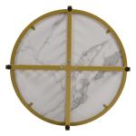 Moderne ronde salontafel set van 2 met PVC marmerpatroon desktop en gouden metalen frame, hoogglans bijzettafelset woonkamertafel koffietafel salontafel salontafel salontafel (wit)