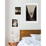Monaco Fotolijst, 45 x 45 cm, wit hoogglans, fotolijst, metaallook, geborsteld aluminium, posterlijst, verwisselbare lijst