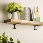 Plankdrager, plankhouder met haken, vintage & heavy duty, 20 x 8,5 cm, 4 stuks