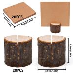 Set van 40 rustieke houten tafelkaarthouders, menukaarthouder, tafelkaarthouder, hout, rustieke kaartenhouder, foto's, voor memo, ansichtkaarthouders (20 houders + 20 papieren kaar