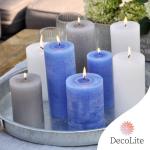 : 4 x rustieke pool-stompkaarsen 120/78 mm. Brandduur ca. 60 uur! incl. Candle Profi staafaansteker - Duitse merkfabrikant - RAL gecertificeerd (wit)