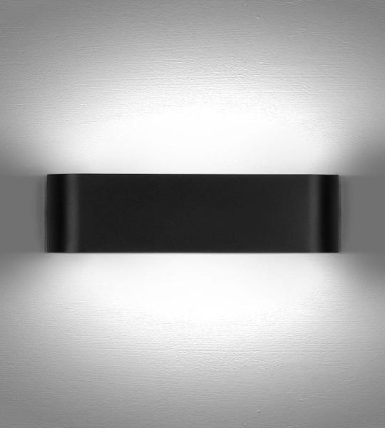 LED wandlamp binnen zwart wandlamp modern up down licht wandverlichting koud wit 6000K trapverlichting 16W IP44 ganglampen voor woonkamer slaapkamer gang van aluminium
