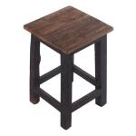 RUSTIEK HOUTEN STOEL MADERO | 48x30x30 cm (HxBxD), gerecycled hout | houten kruk | Kleur: 04 zwart-naturel
