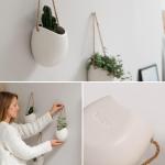 Wandvazen -Ellie- | hangende keramische bloempotten 3-delig | wanddecoratie voor kamer, balkon en tuin | wit (mat)
