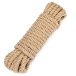 Jute touw, 14 mm dik, 10 m, tuinhenneptouw, bruin jute touw voor kattenkrabpaal, 14 mm rustiek decoratief henneptouw voor doe-het-zelf knutselen, ophangen en decoraties