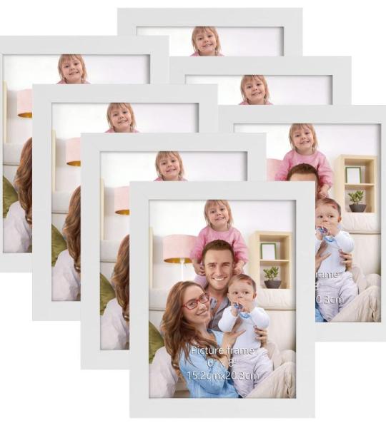 7 stuks fotolijsten 15 x 20 wit fotolijst collage set voor 20 x 15 cm foto's en foto's, wand- of tafelstandaard voor woonkamer, slaapkamer, kantoor