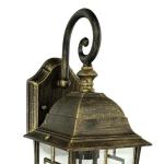 VRIESEN Wandlamp voor aan de muur, aluminium, glas, in antiek goud, IP23, voor tuin, terras, hoogte: 37 cm, E27, Tiffany, rustieke buitenlamp voor huisdeur