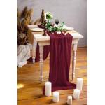 2er-Pack burgunderroter Käsetuch-Tischläufer, 90 x 300 cm rustikaler Gaze-Stoff, Boho-Tischläufer für Hochzeit, Babyparty, Geburtstag, Brautparty, Dekoration