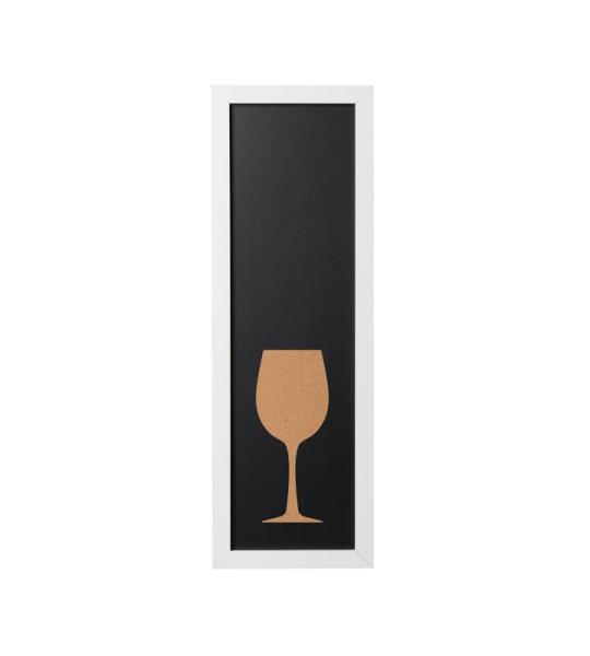 , Combi Memo- en Blackboard Back2Chalk Vino, krijtbord met mat wit MDF frame, 20x60cm