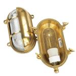 Wandlamp buiten messing glas IP64 terras ingang B: 21 cm E27 riffel scheepslamp maritiem rustieke buitenwandlamp tuin SKIATHOS