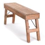 Opvouwbare zitbank Aldo | 112x48x28cm (BxHxD), gerecycled hout | rustieke houten bank, keukenbank gemaakt van massief hout, bijzetbank, gangbank, tuinbank | kleur: 01 natuurlijk