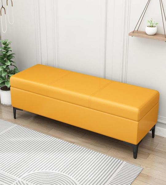 Faux Lederen Opslag Ottomaanse Bank met Gestoffeerde Slaapkamer Bank Speelgoed Doos Organizer Salontafel 300 Lbs Ondersteuning Moderne Woonkamer Meubels