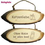 Kattenbord van hout, gepersonaliseerd met naam, spreuk, motief, naambordje voor katten, kittens en kater, voor kattenvrienden, kattenliefhebbers, kattenfans, houten bord ter decora