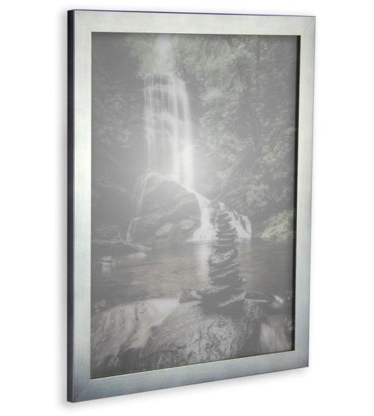 Monaco Fotolijst, 35 x 100 cm, aluminium geslepen, fotolijst, metaallook, geborsteld aluminium, posterlijst, verwisselbare lijst