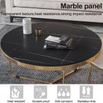 Moderne marmeren salontafel set met stevig metalen frame ruimtebesparende bijzettafels voor woonkamer en slaapkamer 24 & 18 inch diameter