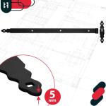 Loadband met blokken, 800 mm, gepoedercoat staal, deurband met kogellagers, scharnier, zwart, links en rechts, laadbanden, deurband, houten deur, tuindeurband
