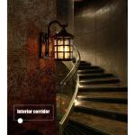 wandlamp, ijzer, rustiek, antieke look, buiten, waterdicht, vintage, wandlamp, hal, lichtbruin