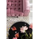 Design salontafel Wire set van 2, zwart, 63/53 cm diameter, bijzettafel, nachtkastje, stalen frame, tafelblad van veiligheidsglas, woonkamer, rond, 34 x 70 x 70 cm (h x b x d)