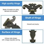 Antieke ,6 STKS Bronzen Decoratieve Retro Gesneden Scharnier Kast voor Deuren Kast Sieraden Doos
