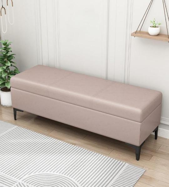 Extra Lange Faux Lederen Opslag Ottomaanse Bank met Toy Box Organizer Rechthoekige Salontafel 300Lbs Ondersteuning