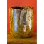 Teakhouten bloempot - 24 cm echt hout bloempot van wortelhout voor woonkamer, balkon, terras of tuin - rustieke plantenpot van hout