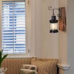 Vintage Wandlampen Hangende Verlichting Eetkamer Kroonluchter Binnen Retro Industriële wall light Van Hout Metaal Glazen Lampenkap E27 Wandkandelaar Bar Hoogte Verstelbaar Plafond