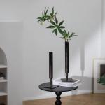 Zwart Single Stem Vaas - 39,5/35cm Tall Grote Bloemenvaas Set van 2 Moderne Metalen voor Pampas Gras Kunstmatige Plant Twijgen Nordic Minimalistische Vaas voor Tafel Woonkamer Home