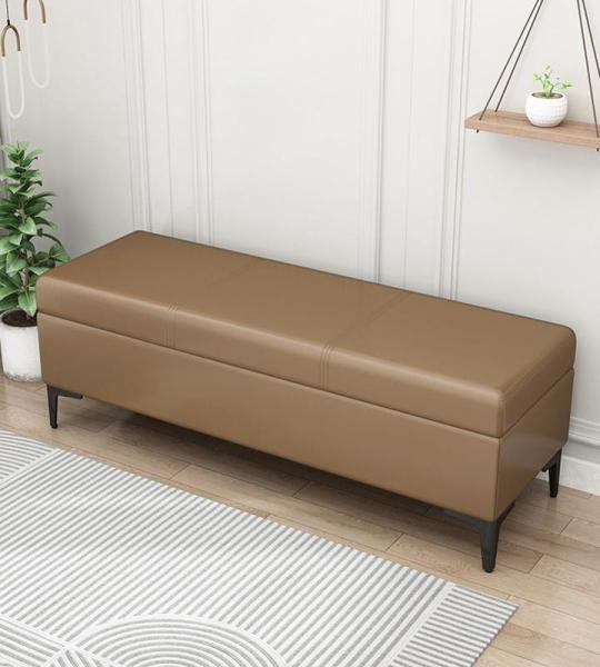 Kunstleer Gestoffeerde Opslag Ottomaanse Bank met Toy Box Organizer en Rechthoekige Salontafel Extra Lange Slaapkamer Bank met 300 lbs Ondersteuning