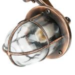 Buitenlamp muur in koper antiek glas messing massief E27 IP64 Maritiem Santorin wandlamp buiten huis tuin