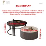 Moderne, runde Couchtische, 2er-Set, mit großem Stauraum für Wohnzimmer, Schlafzimmer, Büro, Balkon und Wohnung, einfache Wartung und stilvolles Design, Motley N, 60 x 34 cm + 7