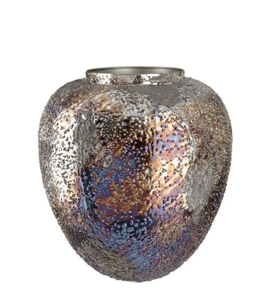 Bloemenvaas vaas van metaal - decoratie woonkamer cadeau voor vrouwen verjaardag Moederdag - kleur: metallic bruin hoogte 27 cm
