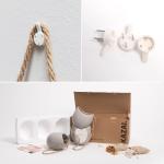 Wandvazen -Ellie- | hangende keramische bloempotten 3-delig | wanddecoratie voor kamer, balkon en tuin | lichtgrijs (mat)