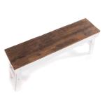 Opvouwbare zitbank Aldo | 112x48x28cm (BxHxD), gerecycled hout | rustieke houten bank, keukenbank gemaakt van massief hout, bijzetbank, gangbank, tuinbank | kleur: 06 wit landhuis