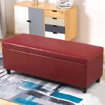 Ottomane aus Leder mit Stauraum und getuftetem Holz mit Fußstütze – moderner, rechteckiger Couchtisch für Wohnzimmer, Schlafzimmer