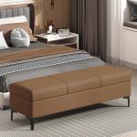Faux Lederen Opslag Ottomaanse Bank met Gestoffeerde Seat Speelgoed Doos Organizer Salontafel 300 Lbs Ondersteuning