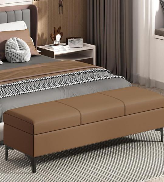 Faux Lederen Gestoffeerde Opslag Ottomaanse Bank met Toy Box Organizer en Rechthoekige Salontafel 300 Lbs Ondersteuning