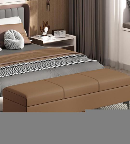 Extra Lange Faux Lederen Opslag Ottomaanse Bank voor Slaapkamer met Toy Box Organizer en Salontafel 300 Lbs Ondersteuning