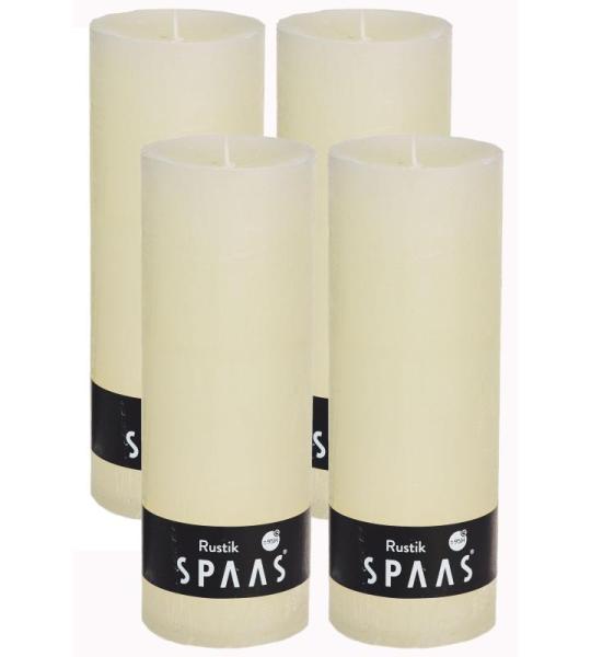 Spaas Stompkaars rustieke stomp kaars meerdere kleuren - in voordeelverpakking, mooi cadeau voor Kerstmis), rustieke look (6,8 cm Ø x 19 cm hoog, ivoor)